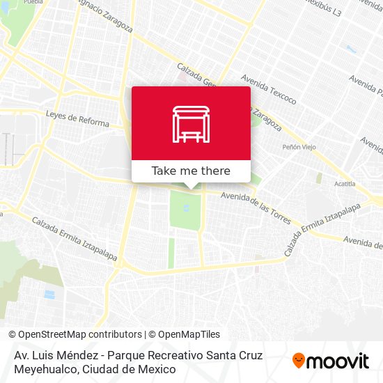 Av. Luis Méndez - Parque Recreativo Santa Cruz Meyehualco map