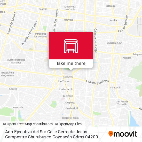 Ado Ejecutiva del Sur Calle Cerro de Jesús Campestre Churubusco Coyoacán Cdmx 04200 México map