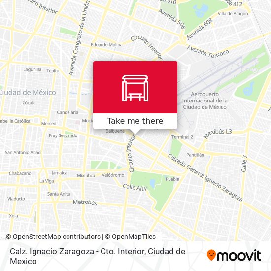 Calz. Ignacio Zaragoza - Cto. Interior map