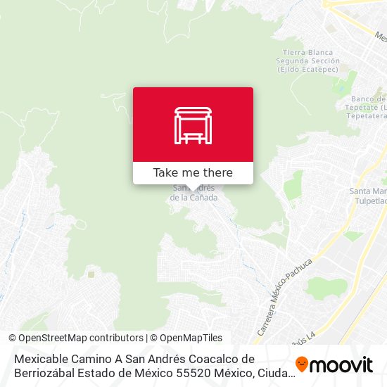 Mapa de Mexicable Camino A San Andrés Coacalco de Berriozábal Estado de México 55520 México