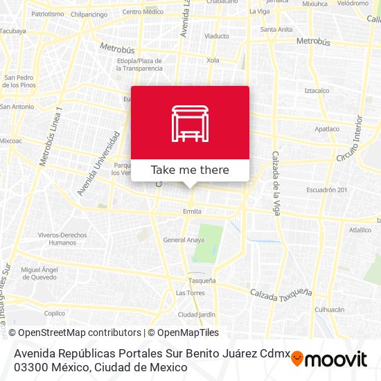 Avenida Repúblicas Portales Sur Benito Juárez Cdmx 03300 México map