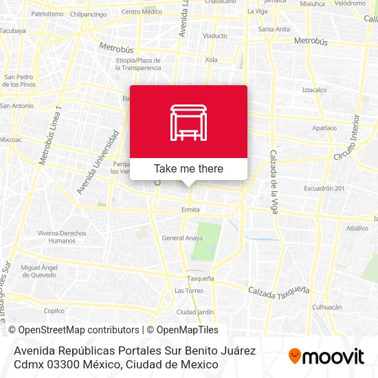 Avenida Repúblicas Portales Sur Benito Juárez Cdmx 03300 México map