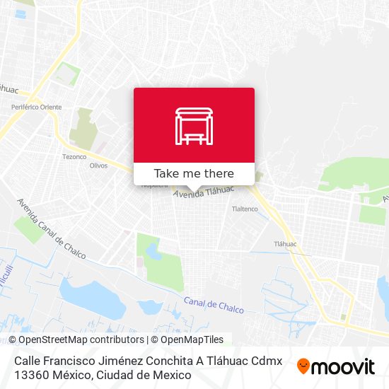 Calle Francisco Jiménez Conchita A Tláhuac Cdmx 13360 México map