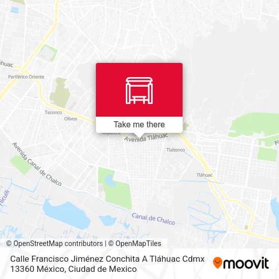 Calle Francisco Jiménez Conchita A Tláhuac Cdmx 13360 México map