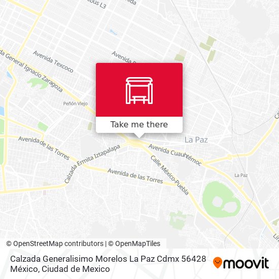 Calzada Generalisimo Morelos La Paz Cdmx 56428 México map