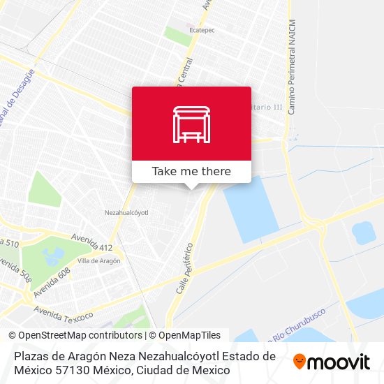 Mapa de Plazas de Aragón Neza Nezahualcóyotl Estado de México 57130 México