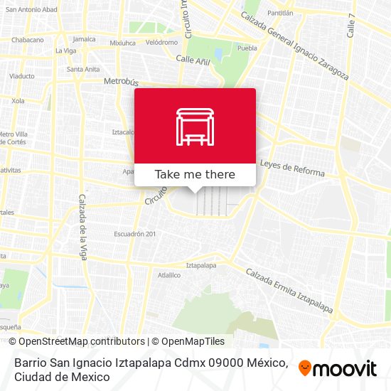 Mapa de Barrio San Ignacio Iztapalapa Cdmx 09000 México