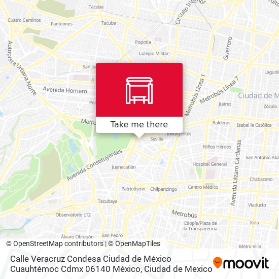 Calle Veracruz Condesa Ciudad de México Cuauhtémoc Cdmx 06140 México map