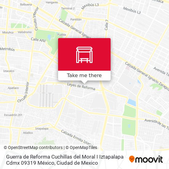 Mapa de Guerra de Reforma Cuchillas del Moral I Iztapalapa Cdmx 09319 México