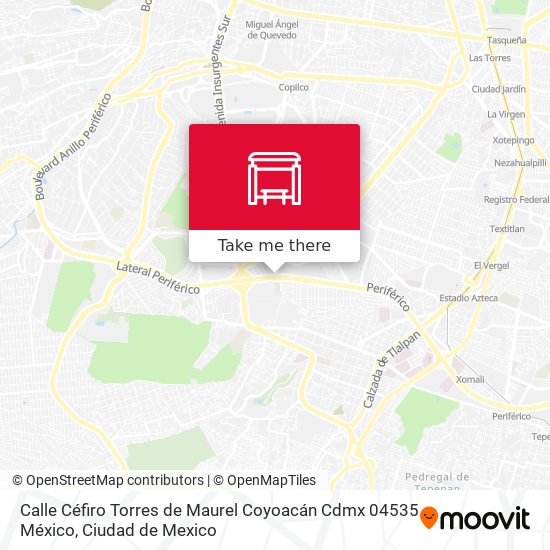 Calle Céfiro Torres de Maurel Coyoacán Cdmx 04535 México map