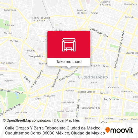 Calle Orozco Y Berra Tabacalera Ciudad de México Cuauhtémoc Cdmx 06030 México map