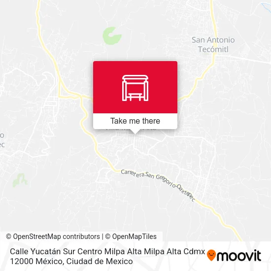 Mapa de Calle Yucatán Sur Centro Milpa Alta Milpa Alta Cdmx 12000 México