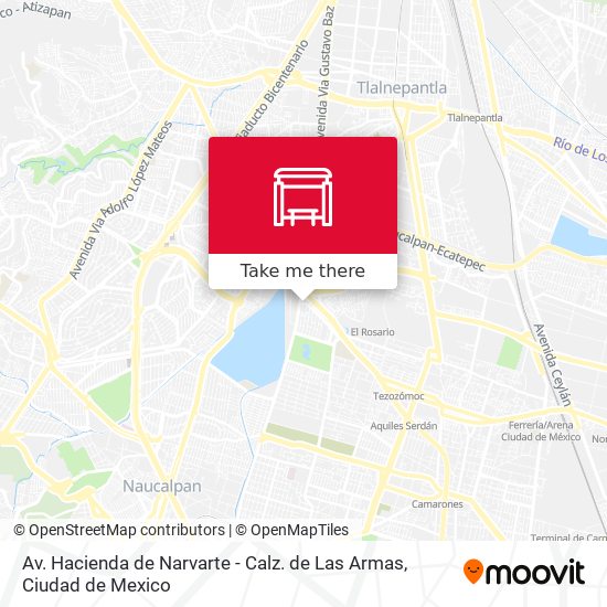 Av. Hacienda de Narvarte - Calz. de Las Armas map