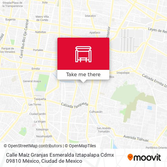 Mapa de Calle Maíz Granjas Esmeralda Iztapalapa Cdmx 09810 México