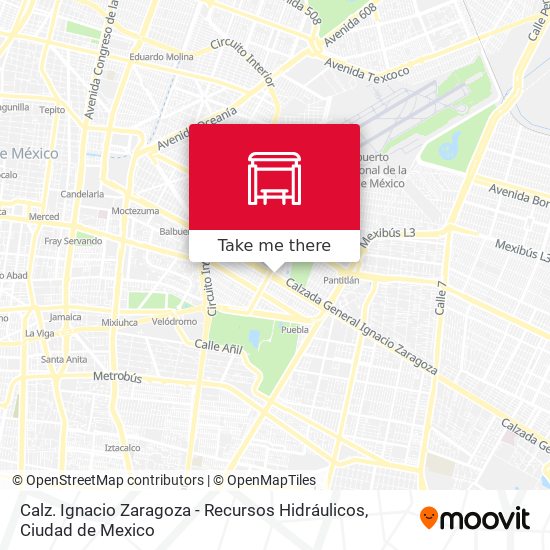 Calz. Ignacio Zaragoza - Recursos Hidráulicos map