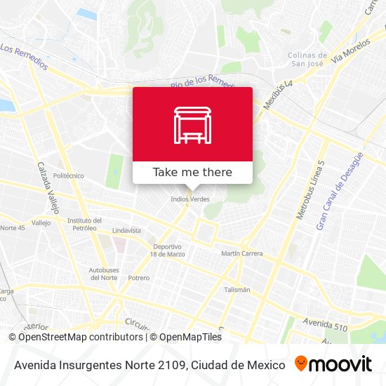 Avenida Insurgentes Norte 2109 map