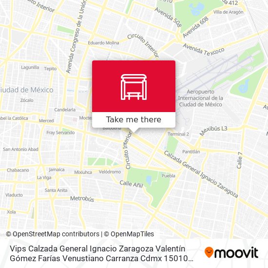 Vips Calzada General Ignacio Zaragoza Valentín Gómez Farías Venustiano Carranza Cdmx 15010 México map