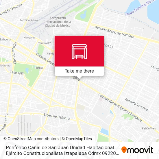 Periférico Canal de San Juan Unidad Habitacional Ejército Constitucionalista Iztapalapa Cdmx 09220 México map