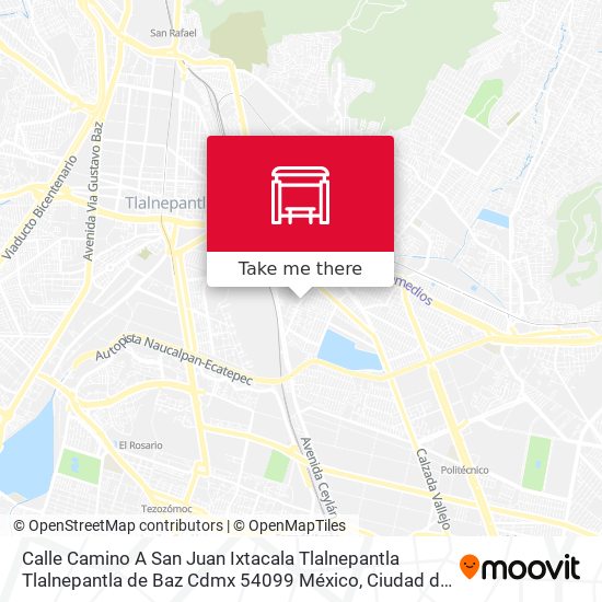 Mapa de Calle Camino A San Juan Ixtacala Tlalnepantla Tlalnepantla de Baz Cdmx 54099 México