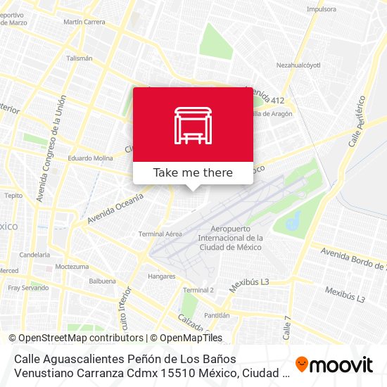 Calle Aguascalientes Peñón de Los Baños Venustiano Carranza Cdmx 15510 México map