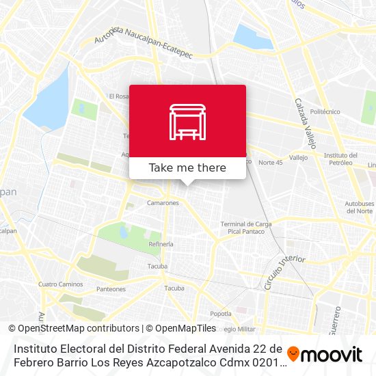 Instituto Electoral del Distrito Federal Avenida 22 de Febrero Barrio Los Reyes Azcapotzalco Cdmx 02010 México map