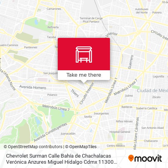 Mapa de Chevrolet Surman Calle Bahía de Chachalacas Verónica Anzures Miguel Hidalgo Cdmx 11300 México