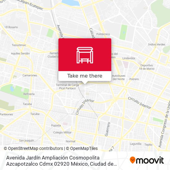 Avenida Jardín Ampliación Cosmopolita Azcapotzalco Cdmx 02920 México map