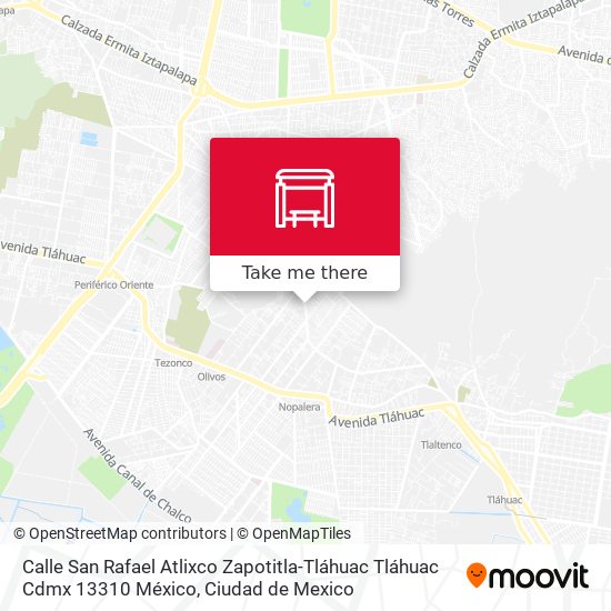 Calle San Rafael Atlixco Zapotitla-Tláhuac Tláhuac Cdmx 13310 México map