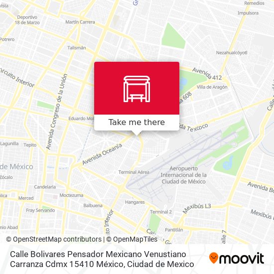 Mapa de Calle Bolivares Pensador Mexicano Venustiano Carranza Cdmx 15410 México