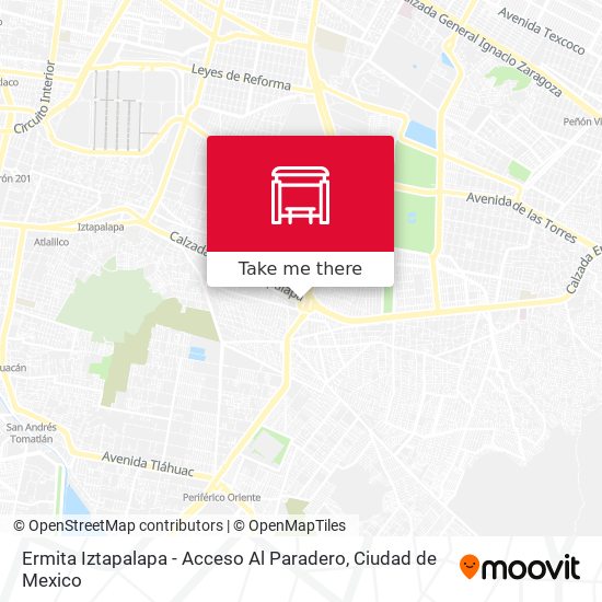 Mapa de Ermita Iztapalapa - Acceso Al Paradero