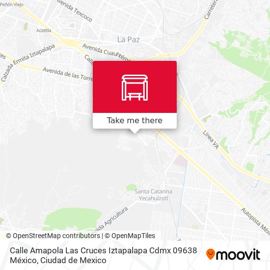 Mapa de Calle Amapola Las Cruces Iztapalapa Cdmx 09638 México