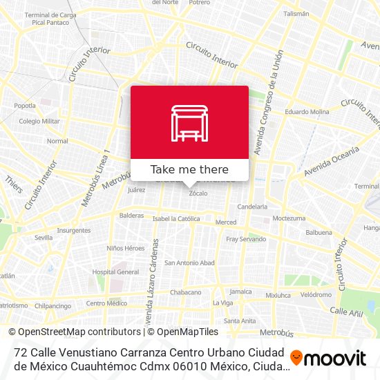 72 Calle Venustiano Carranza Centro Urbano Ciudad de México Cuauhtémoc Cdmx 06010 México map