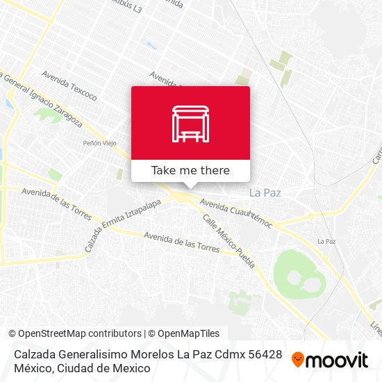 Calzada Generalisimo Morelos La Paz Cdmx 56428 México map