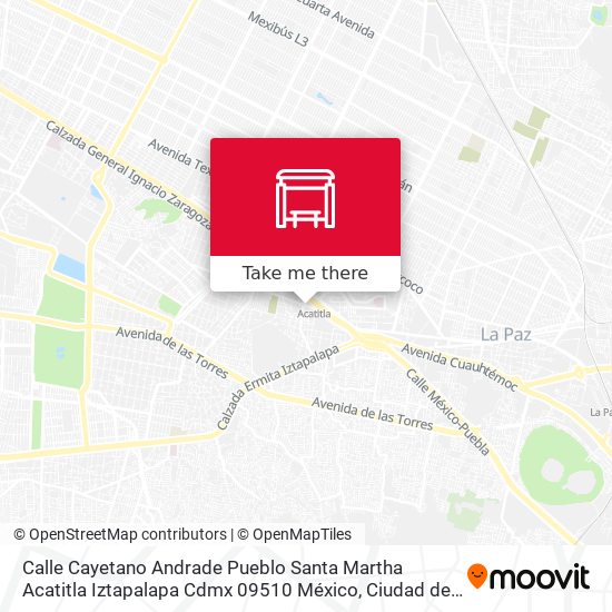 Calle Cayetano Andrade Pueblo Santa Martha Acatitla Iztapalapa Cdmx 09510 México map