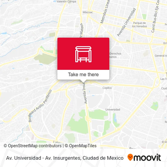 Mapa de Av. Universidad - Av. Insurgentes
