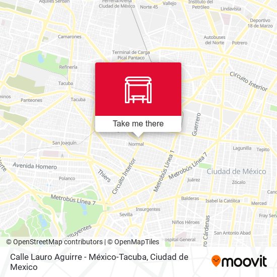 Calle Lauro Aguirre - México-Tacuba map