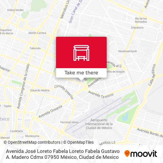 Mapa de Avenida José Loreto Fabela Loreto Fabela Gustavo A. Madero Cdmx 07950 México