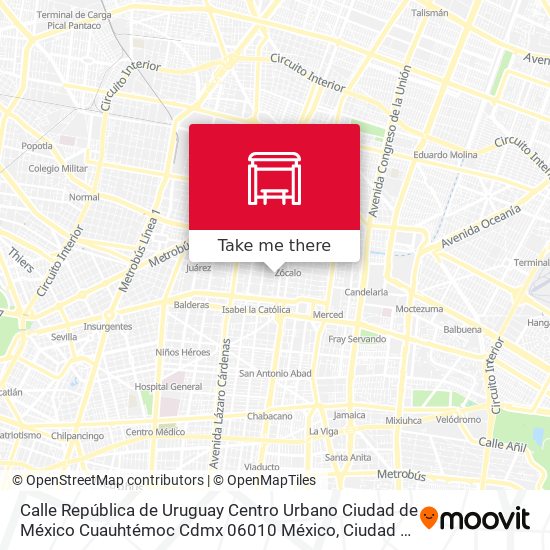 Calle República de Uruguay Centro Urbano Ciudad de México Cuauhtémoc Cdmx 06010 México map