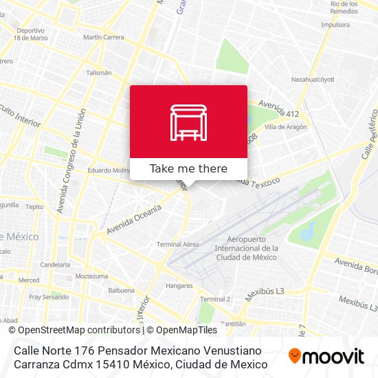 Mapa de Calle Norte 176 Pensador Mexicano Venustiano Carranza Cdmx 15410 México