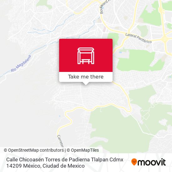 Calle Chicoasén Torres de Padierna Tlalpan Cdmx 14209 México map