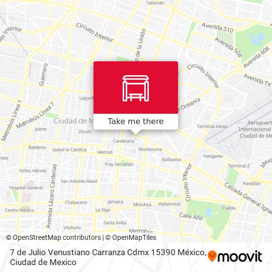 Mapa de 7 de Julio Venustiano Carranza Cdmx 15390 México