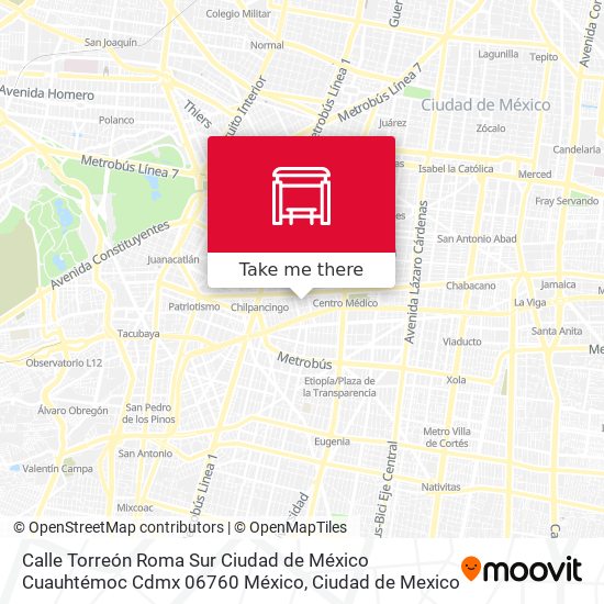 Calle Torreón Roma Sur Ciudad de México Cuauhtémoc Cdmx 06760 México map