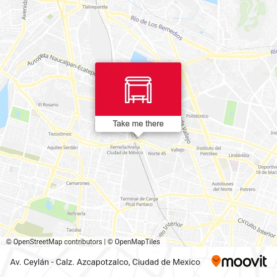 Mapa de Av. Ceylán - Calz. Azcapotzalco