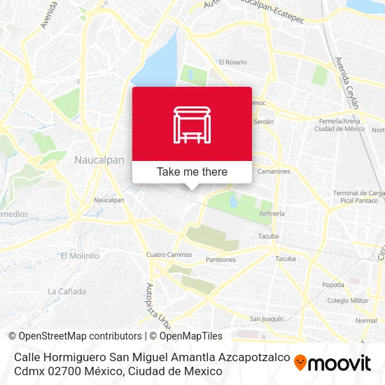 Calle Hormiguero San Miguel Amantla Azcapotzalco Cdmx 02700 México map