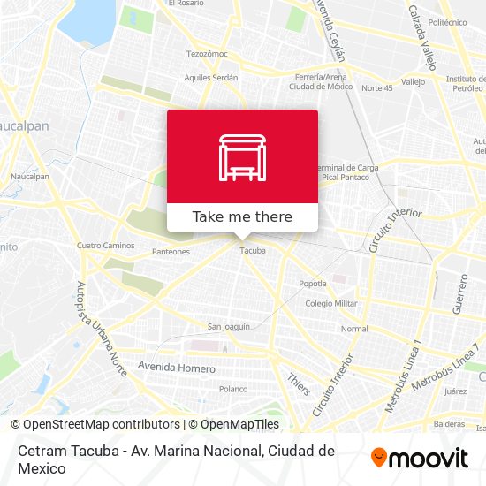 Mapa de Cetram Tacuba - Av. Marina Nacional