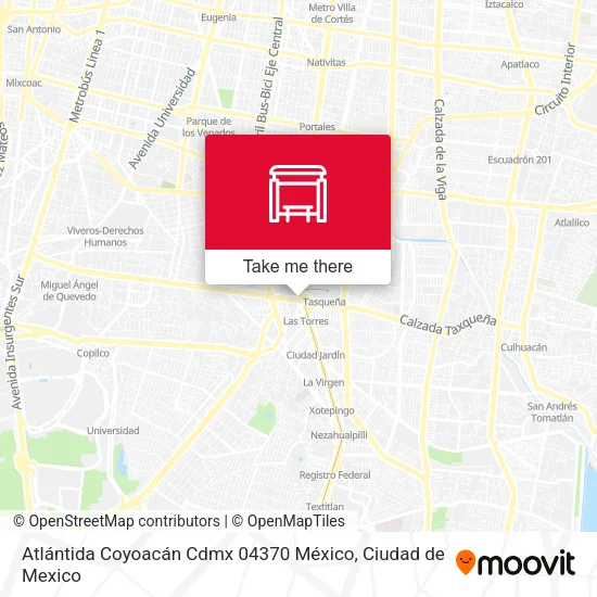 Mapa de Atlántida Coyoacán Cdmx 04370 México