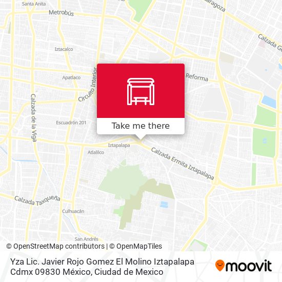 Mapa de Yza Lic. Javier Rojo Gomez El Molino Iztapalapa Cdmx 09830 México