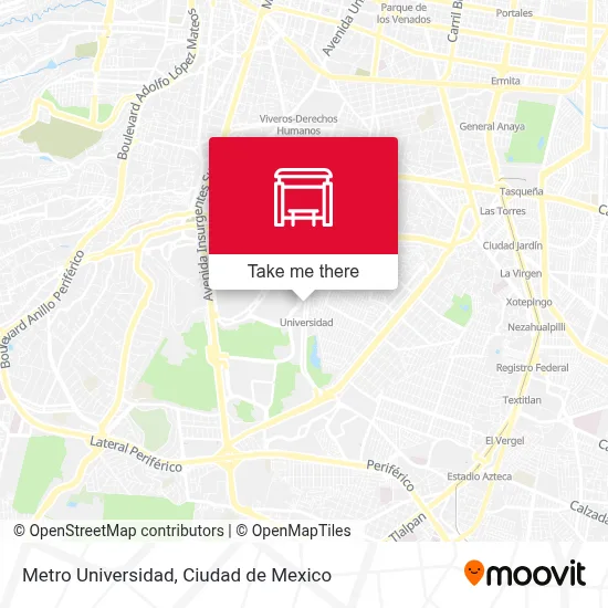 Metro Universidad map
