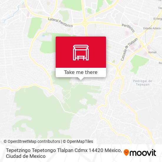 Tepetzingo Tepetongo Tlalpan Cdmx 14420 México map