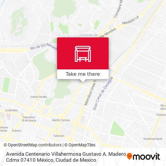 Avenida Centenario Villahermosa Gustavo A. Madero Cdmx 07410 México map